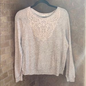 Grey Garage Lace Detail Sweater